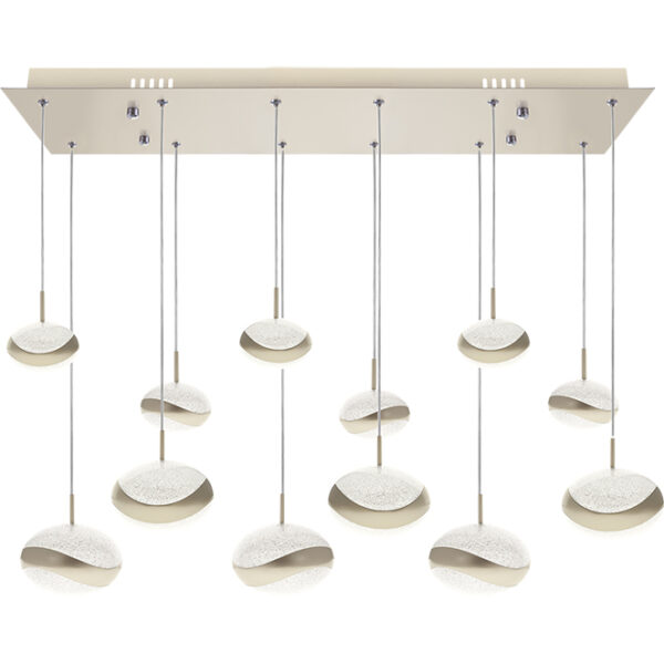 Candeeiro de tecto PLANETT 6x5W LED+6x8W LED 5850lm 3300K C.86xL.24xAlt.Reg.cm Champanhe
