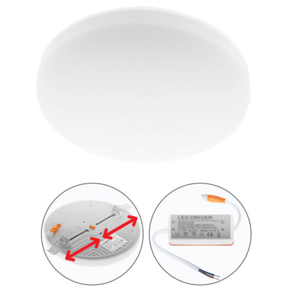 Foco de encastrar LIRA redondo 1x24W LED 2160lm 4000K 120° Alt.1,5xD.17cm branco