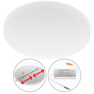 Foco de encastrar LIRA redondo 1x30W LED 2700lm 4000K 120° Alt.1,8xD.20cm branco