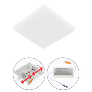 Foco de encastrar RUPIA quadrado 1x12W LED 1080lm 4000K 120° C.8,5xL.8,5xAlt.1,5cm branco