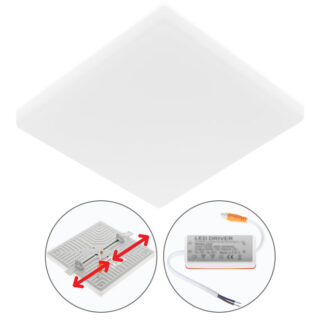 Foco de encastrar RUPIA quadrado 1x24W LED 2160lm 4000K 120° C.16,8xL.16,8xAlt.1,8cm branco
