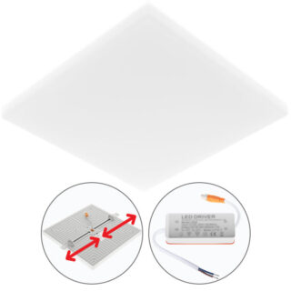 Foco de encastrar RUPIA quadrado 1x30W LED 2700lm 4000K 120° C.22xL.22xAlt.2cm branco