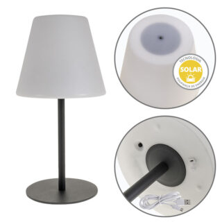 Candeeiro de mesa BINA IP44 1x6,4W LED 800lm 3000K Alt.54xD.27,5cm antracite