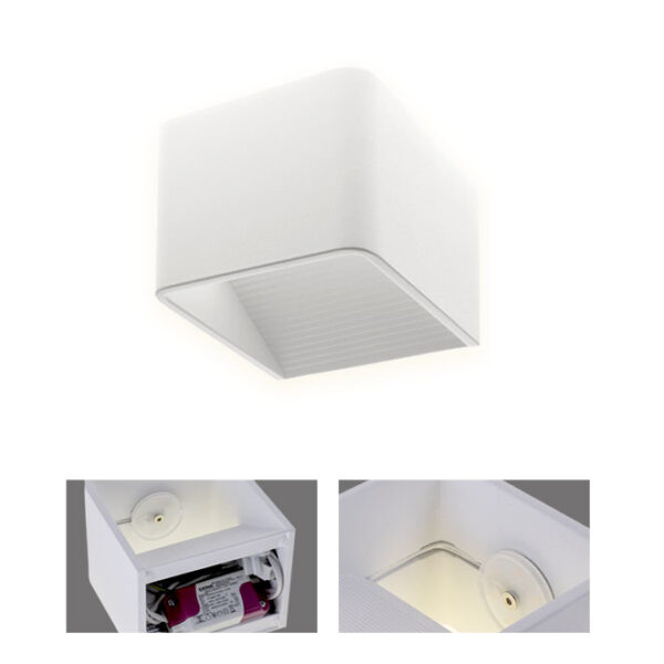 Aplique EDNA 1x6W LED 423lm 3000K C.10xL.10xAlt.8cm cor areia