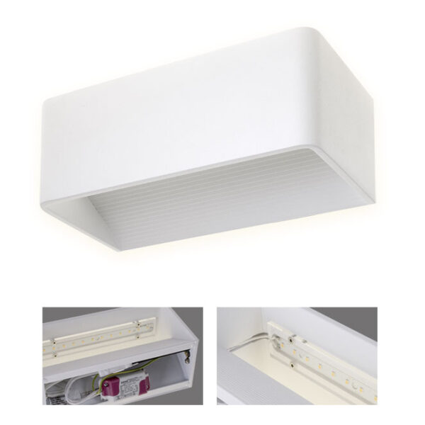 Aplique EDNA 1x6W LED 520lm 3000K C.20xL.10xAlt.8cm cor areia