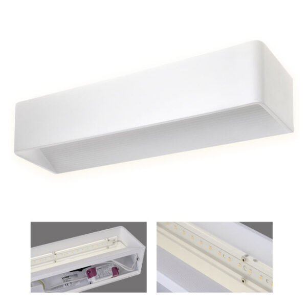 Aplique EDNA 1x12W LED 1032lm 3000K C.36,5xL.10xAlt.8cm cor areia