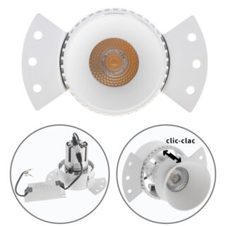 Foco de encastrar HEKA redondo p/gesso cartonado 1x10W LED 2700K C.14,5xL.8xAlt.9,5cm branco