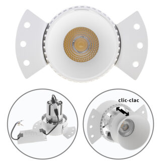 Foco de encastrar HEKA redondo p/gesso cartonado 1x10W LED 4000K C.14,5xL.8xAlt.9,5cm branco
