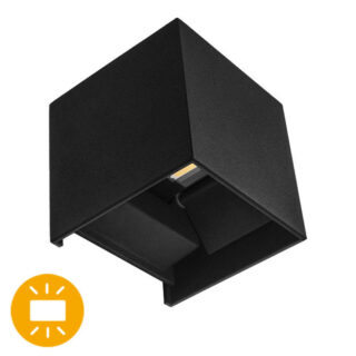 Aplique SOR IP65 2x5W LED 800lm 6500K C.10xL.10xAlt.10cm preto