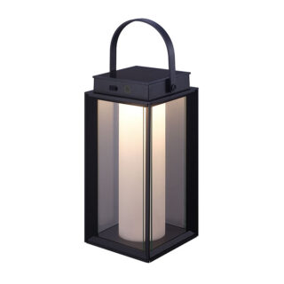 Candeeiro de mesa KAYLA IP54 1x2W LED 200lm 3000K C.16xL.16xAlt.47,5cm preto, com painel solar