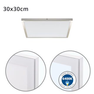 Painel de superfície VOLTAIRE 30x30 24W LED 1920lm 6400K 120° C.30xL.30xAlt.2,3cm Níquel