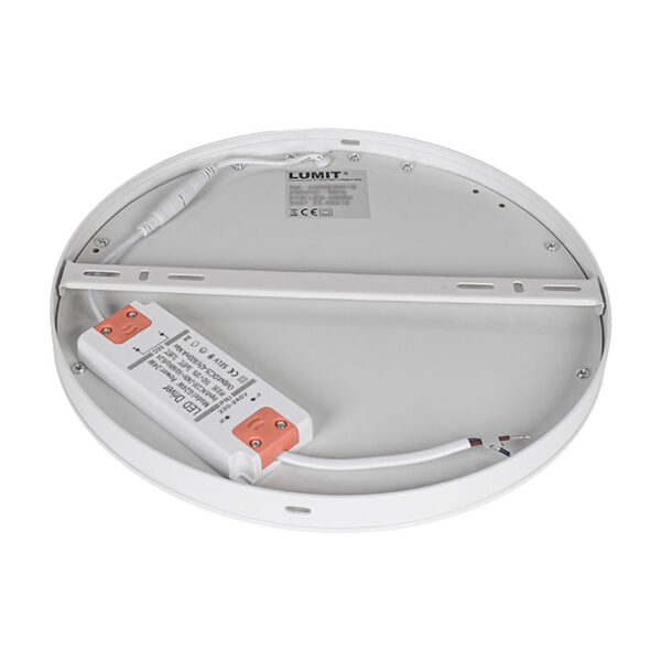 Painel de superficie ERASMUS redondo 24W LED 1920lm 3000K Alt.2,4xD.30cm Branco - Image 5