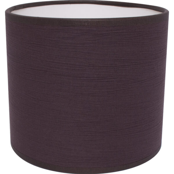 Abat-Jour ROMENO redondo tela Sari com encaixe E14 Alt.14xD.16cm Castanho