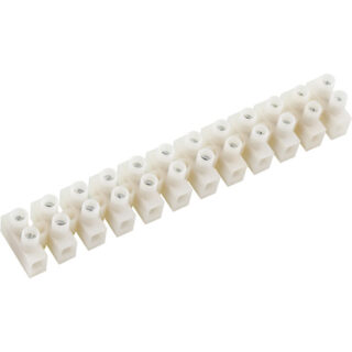 Ligador branco de plástico 12 polos 2,5mm2 11,72x2,02x1,68cm