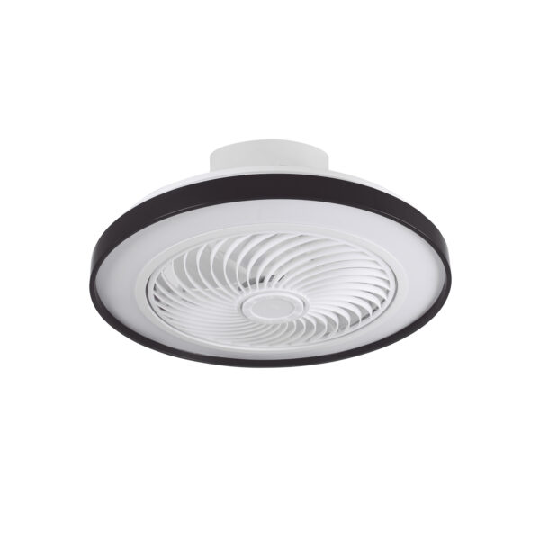 Ventoinha de tecto CATHAY preta, 5 palas, 72W LED 3000-6000K, Alt.19xD.50cm