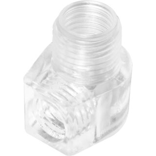 Cerra-cabos com rosca macho M10x1, em resina termoplástica transparente