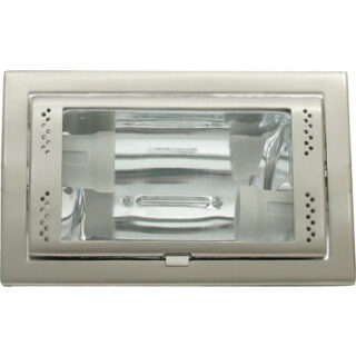 Foco de encastrar SOKAR rectangular 2xE27 C.23xL.14,5xAlt.11cm níquel