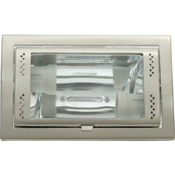 Foco de encastrar SOKAR rectangular 2xE27 C.23xL.14,5xAlt.11cm níquel