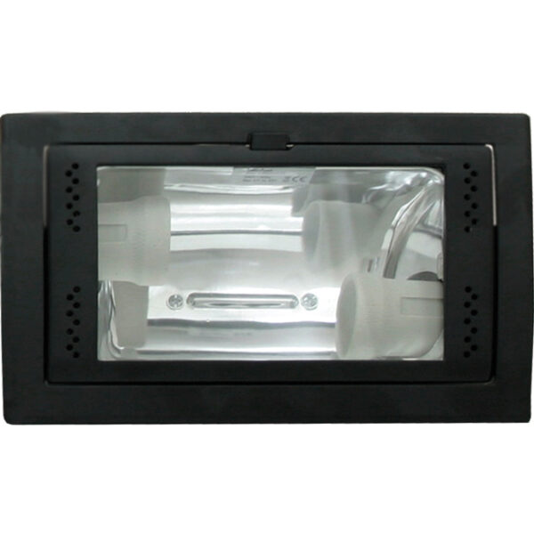 Foco de encastrar SOKAR rectangular 2xE27 C.23xL.14,5xAlt.11cm preto