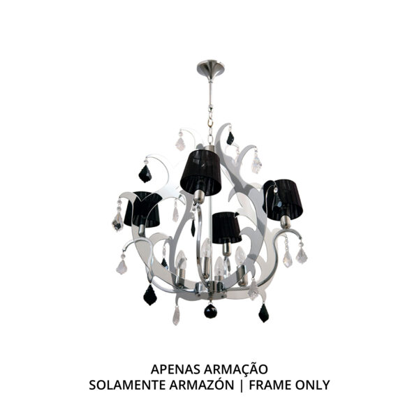 Candeeiro de tecto DEBORAH 8xE14 Alt.Reg.xD.65cm Cromado