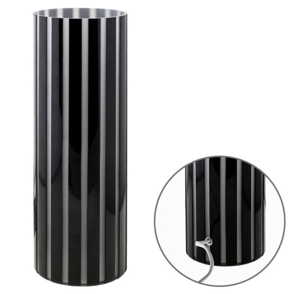 Candeeiro de mesa TOROPI 1xE27 Alt.30xD.10cm vidro preto/branco