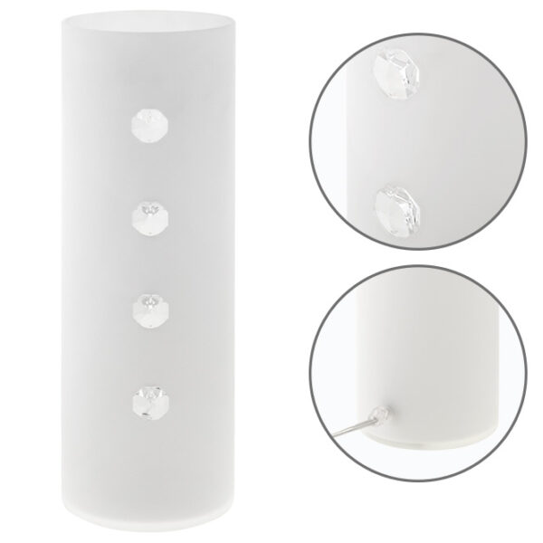 Candeeiro de mesa HERNER redondo 1xE14 Alt.35xD.12cm vidro opaco