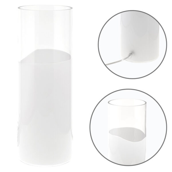 Candeeiro de mesa HERNER 1xE27 Alt.37xD.27cm Vidro Castanho/Branco