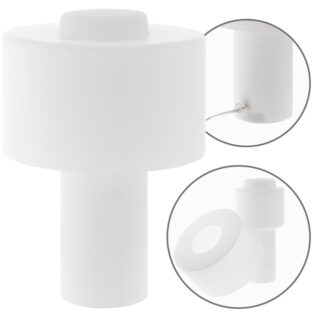 Candeeiro de mesa HERNER 1xE14 Alt.35xD.18cm Vidro Branco/Transparente