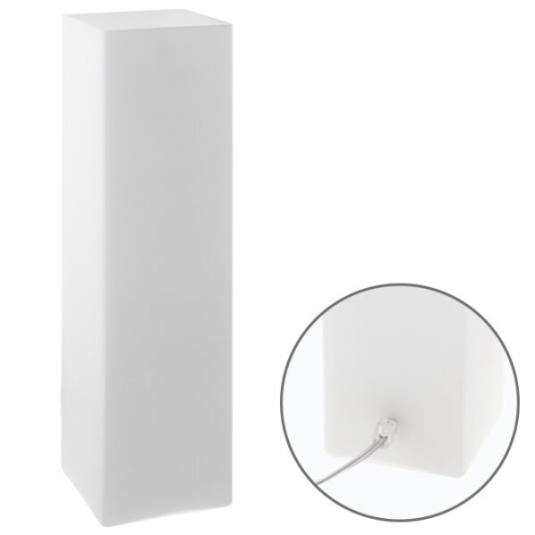 Candeeiro de mesa HERNER 1xE14 Alt.35xD.12cm Vidro Opaco/Transparente