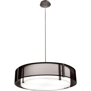 Suspensão IVONE 4xE27 Alt.Reg.xD.65cm Preto/Níquel