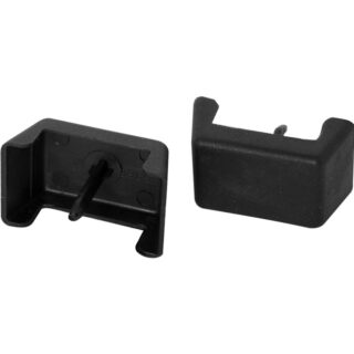 Cobertura preta para caixa de ligação de plástico com 2 vias 2,7x1,6x1,3cm