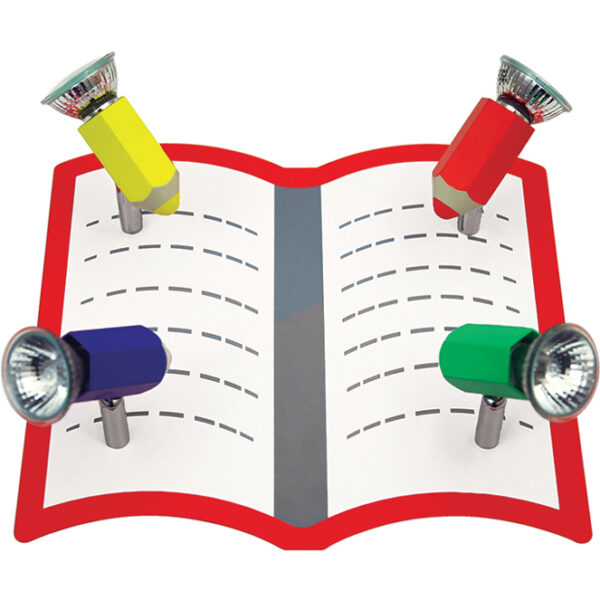 Plafond ESCOLA 4xGU10 C.30xL.15xAlt.29cm Multicores
