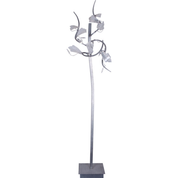 Candeeiro de pé FOLHAS 12xG4 12V C.56xL.46xAlt.180cm vidro cinzento