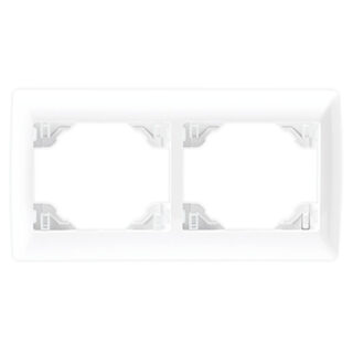 Tomada dupla schuko monobloco SIRIUS70 com obturador 16A 250Vac branco
