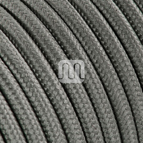 Cabo elétrico redondo flexível revestido a tecido H03VV-F 2x0,75mm2 D.6.2mm, em cinza rato TO74