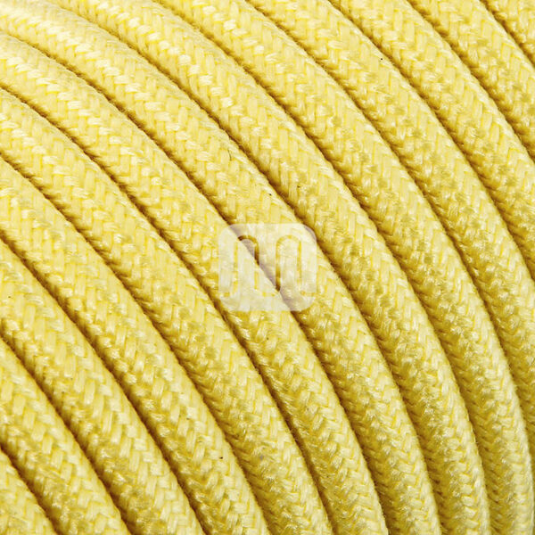 Cabo elétrico redondo flexível revestido a tecido H03VV-F 2x0,75mm2 D.6.8mm, em amarelo TO418