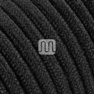 Cabo elétrico redondo flexível revestido a tecido H03VV-F 3x0,75mm2 D.7.0mm, em preto TO414
