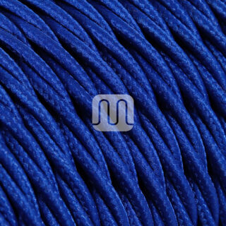 Cabo elétrico torcido revestido a tecido H05V2-K FRRTX 2x0,75mm2 D.5.8mm, em azul TR10