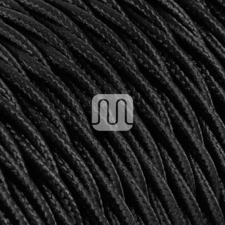 Cabo elétrico torcido revestido a tecido H05V2-K FRRTX 2x0,75mm2 D.5.8mm, em preto TR12