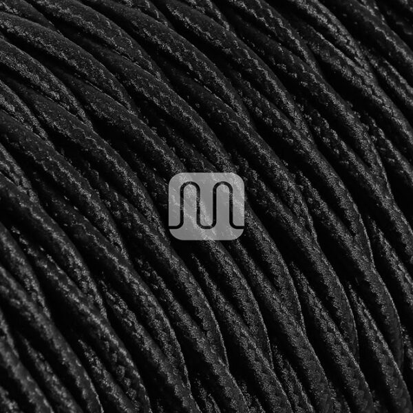 Cabo elétrico torcido revestido a tecido H05V2-K FRRTX 2x0,75mm2 D.5.8mm, em preto TR12