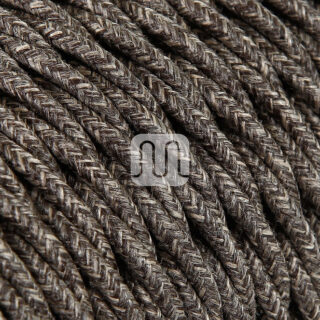 Cabo elétrico torcido revestido a tecido H05V2-K FRRTX 2x0,75mm2 D.6.3mm, em castanho TR404