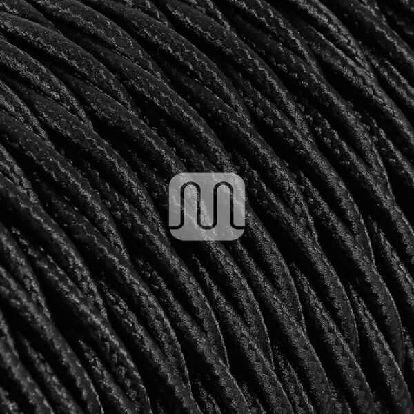 Cabo elétrico torcido revestido a tecido H05V2-K FRRTX 3x0,75mm2 D.6.4mm, em preto TR12