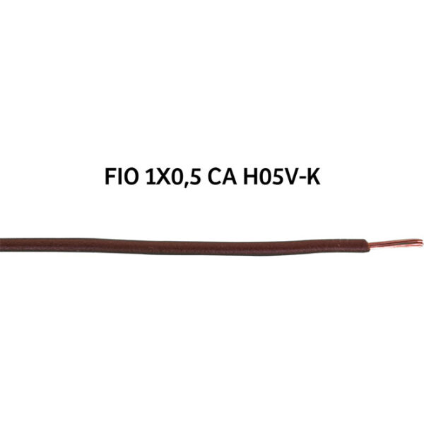 Condutor eléctrico redondo flexível H05V-K (FV) 1x0,5mm2 castanho