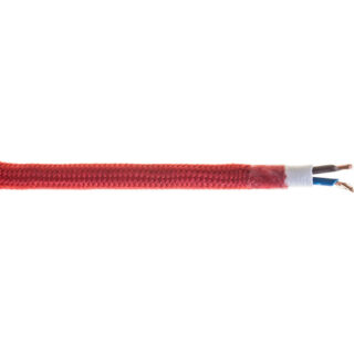 Cabo elétrico achatado revestido a tecido H03VVH2-F 2x0,75mm², em vermelho (Bobina 200m)
