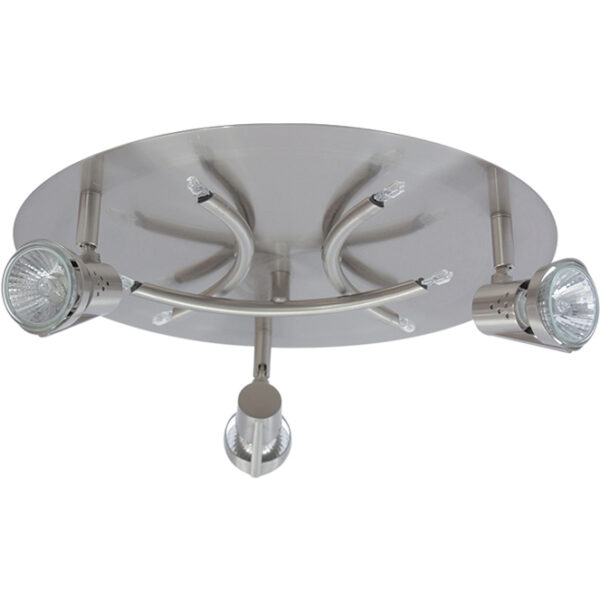Plafond DANIEL redondo 3xGU10+6x10WG4 (12V) Alt.12xD.36cm níquel