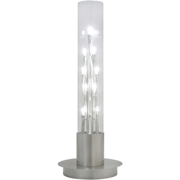 Candeeiro de mesa MÁRCIA 10xG4 12V Alt.53xD.20cm metal+vidro transparente/níquel