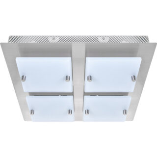 Plafond LARGO quadrado 4xG9 C.27xL.27xAlt.6cm Níquel