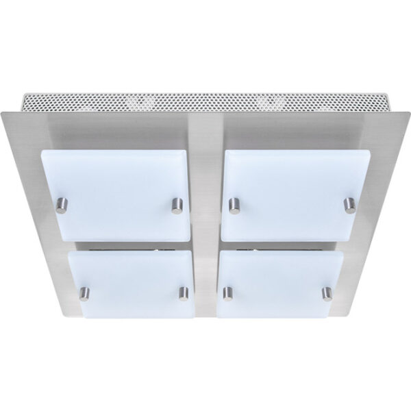 Plafond LARGO quadrado 4xG9 C.27xL.27xAlt.6cm Níquel