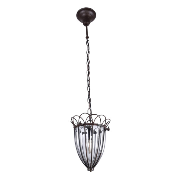 Candeeiro de tecto REGGIO 1xE14 Alt.Reg.xD.20cm Castanho