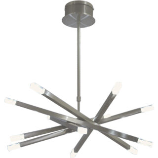 Candeeiro de tecto DORA redondo 12xG4 12V Alt.Reg.xD.71cm Níquel